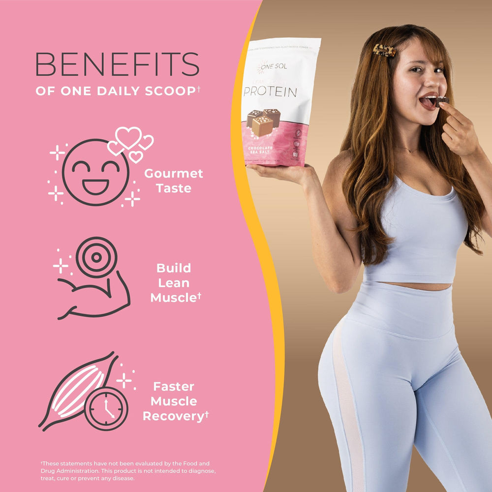 One Sol brand packaging shows gluten-free, dairy-free lean protein benefits.