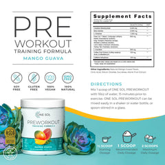 One Sol pre-workout scoop beside the tub for precise dosing before training.