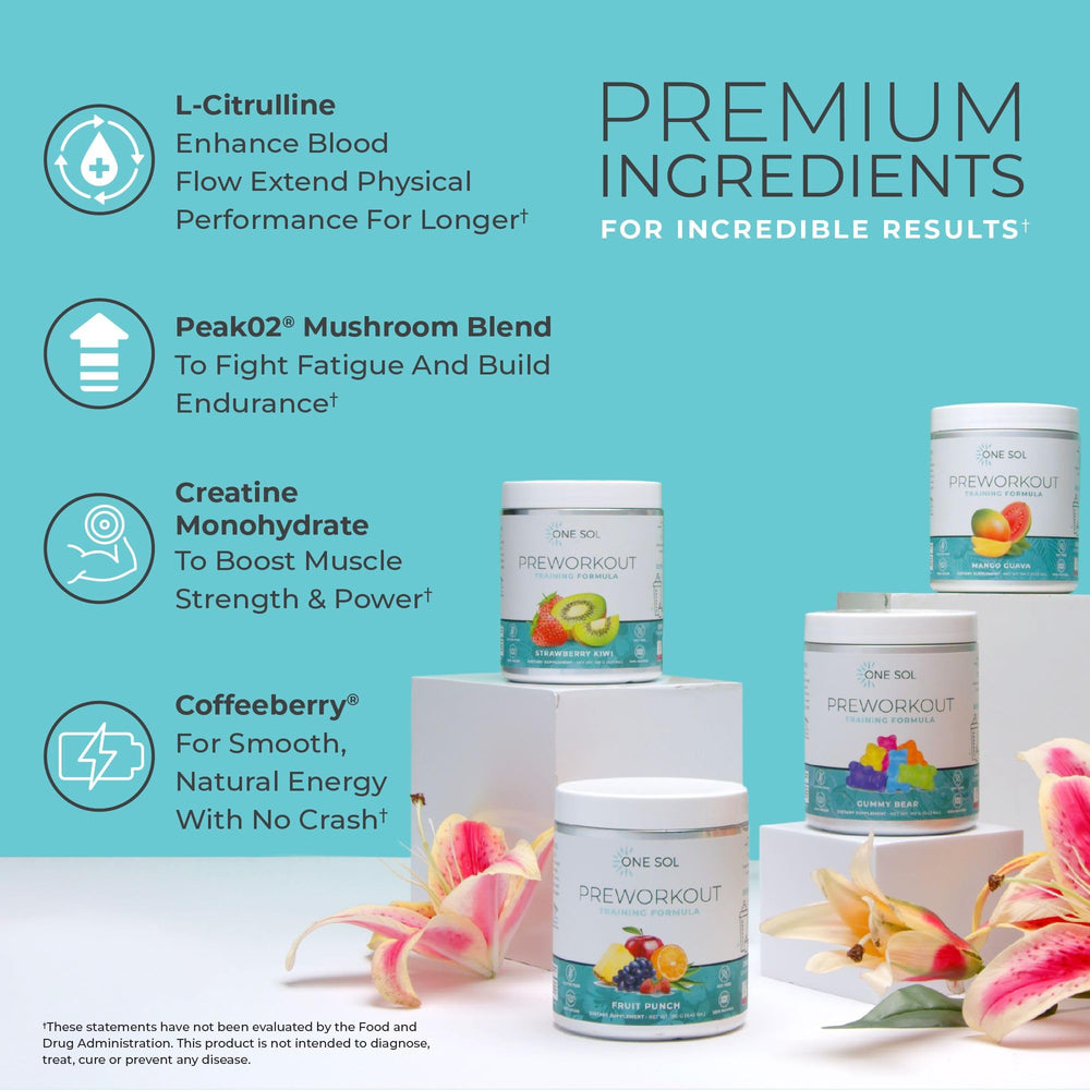 One Sol Strawberry Kiwi ingredients panel highlights natural vegan components.