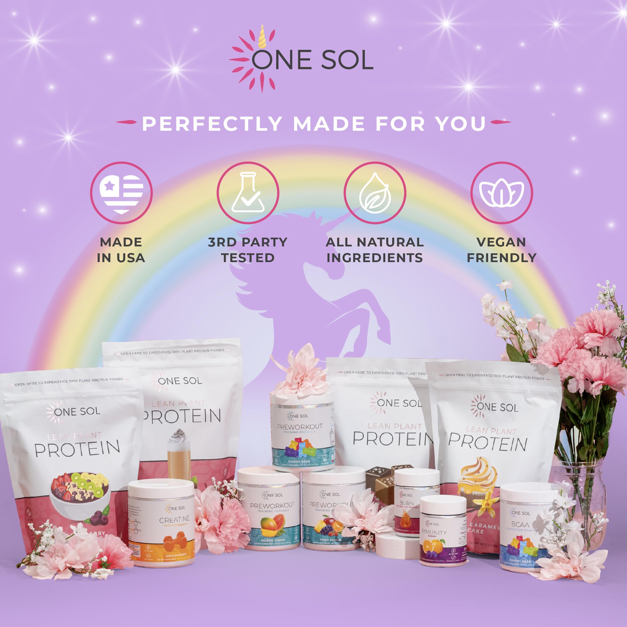 One Sol Unicorn Milkshake lifestyle image suggesting on-the-go vegan fitness support