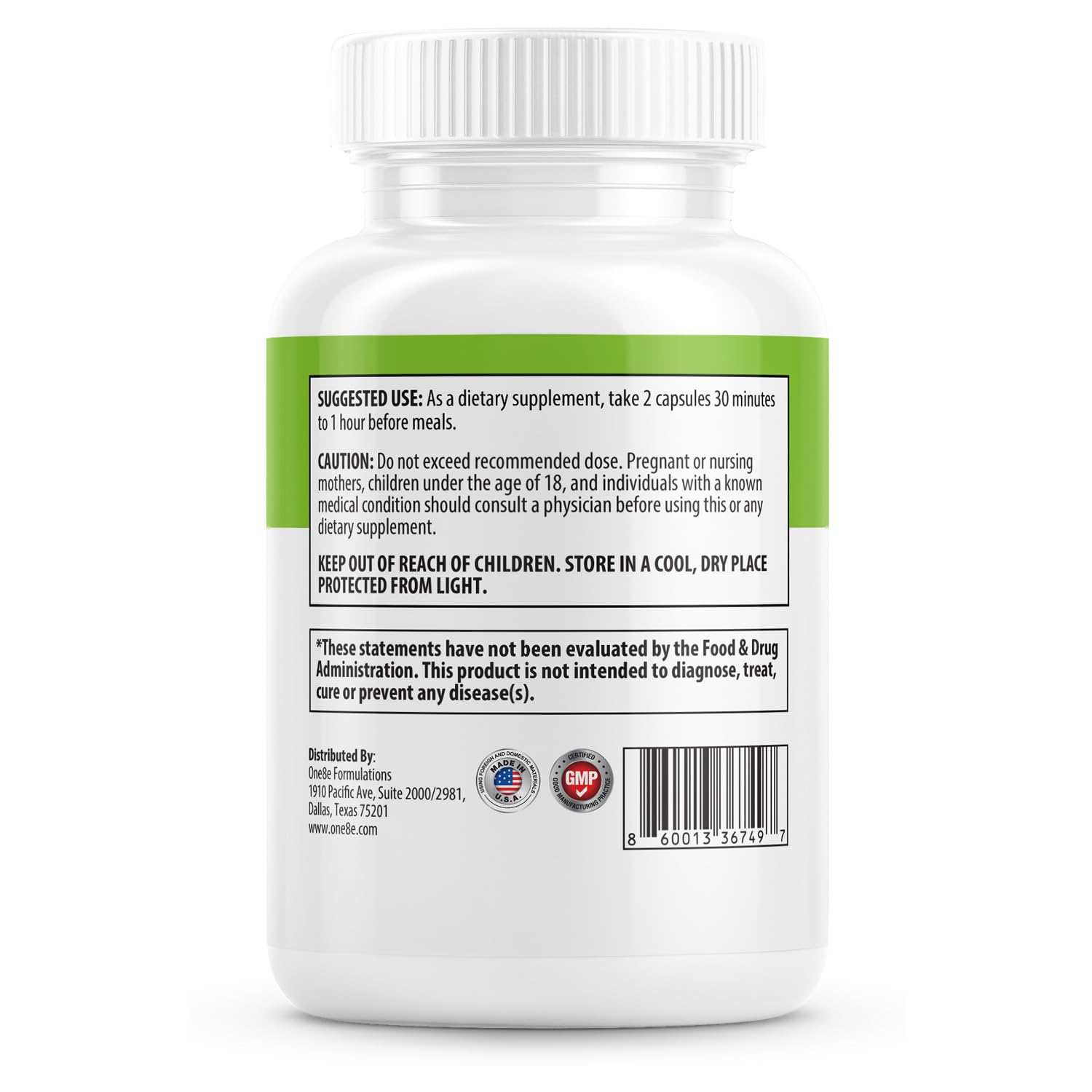ONE8E Garcinia Cambogia capsules—easy daily intake for metabolism support.