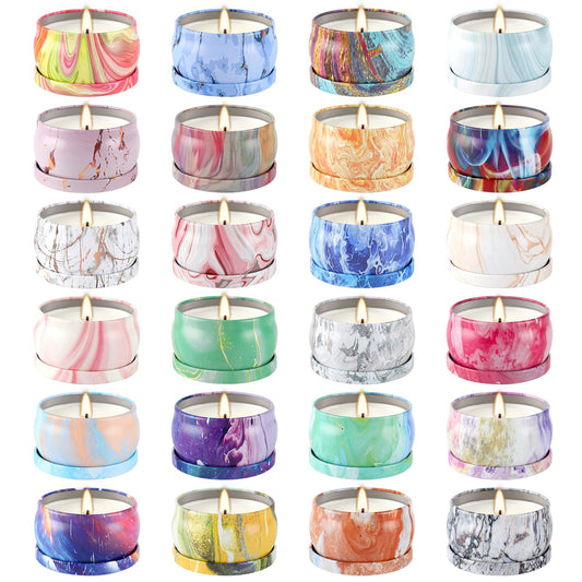 Onebird soy wax tin candles offer long-lasting ambience.