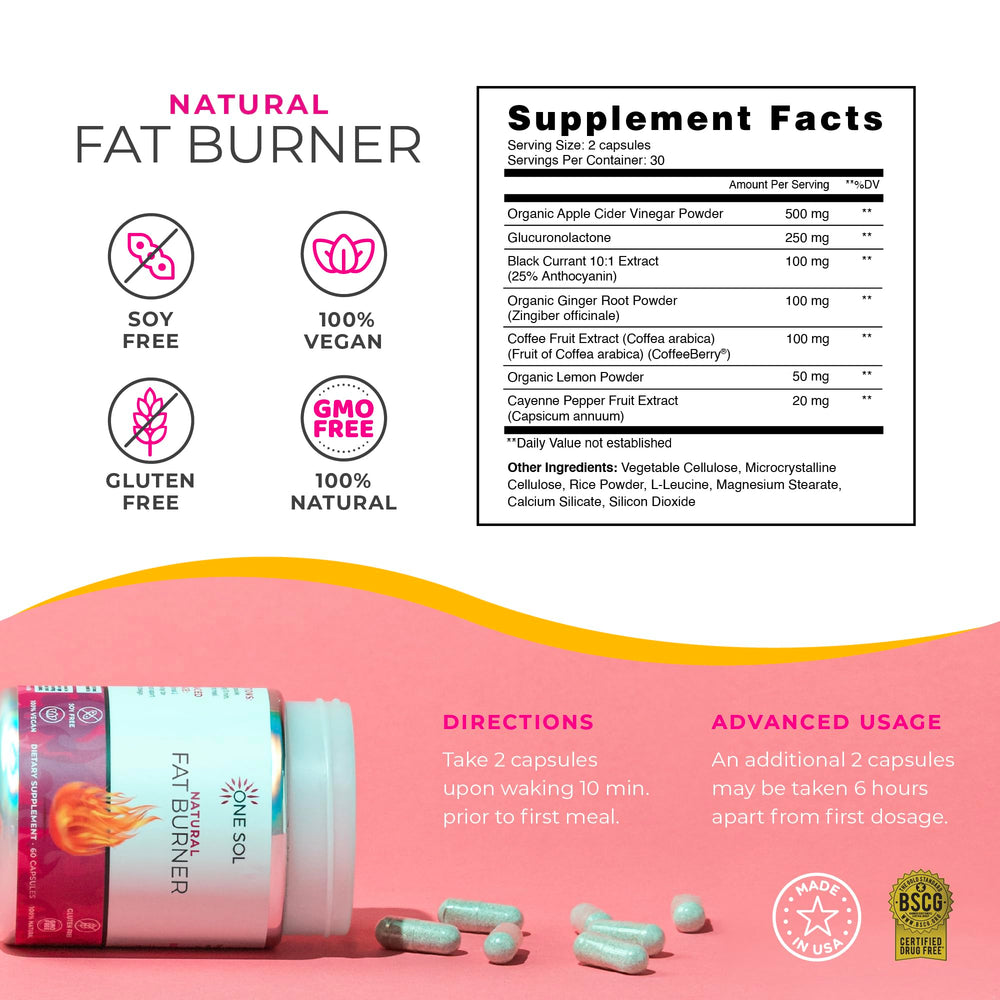 One Sol fat burner bottle cap close-up for easy daily dosage.