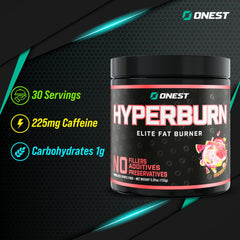 ONEST Hyperburn bottle closeup emphasizes texture and quick energy.
