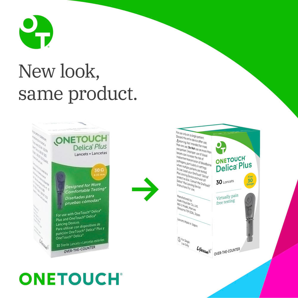 OneTouch Delica Plus 200-count pack keeps testing supplies ready at home or on the go.