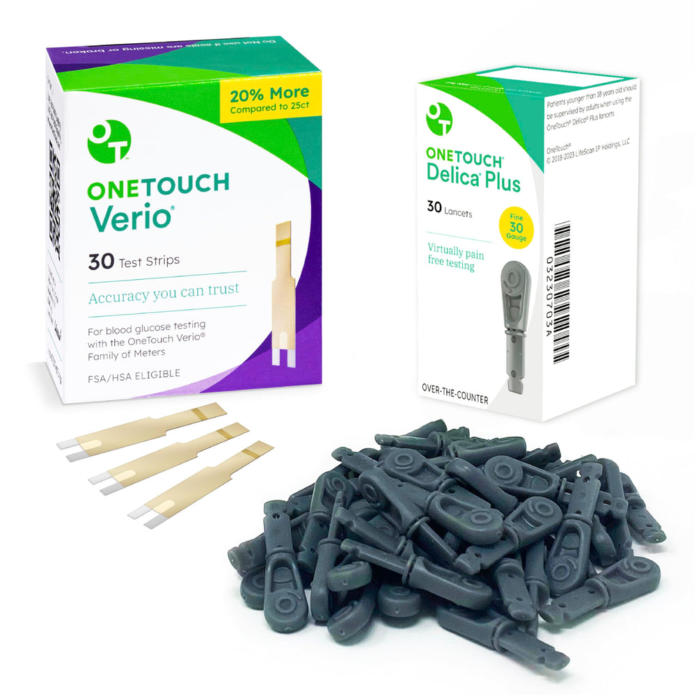 OneTouch Delica Plus lancets pack ready for quick, virtually painless testing