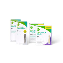OneTouch Delica Plus lancets silicone-coated for smoother, near pain-free sampling.