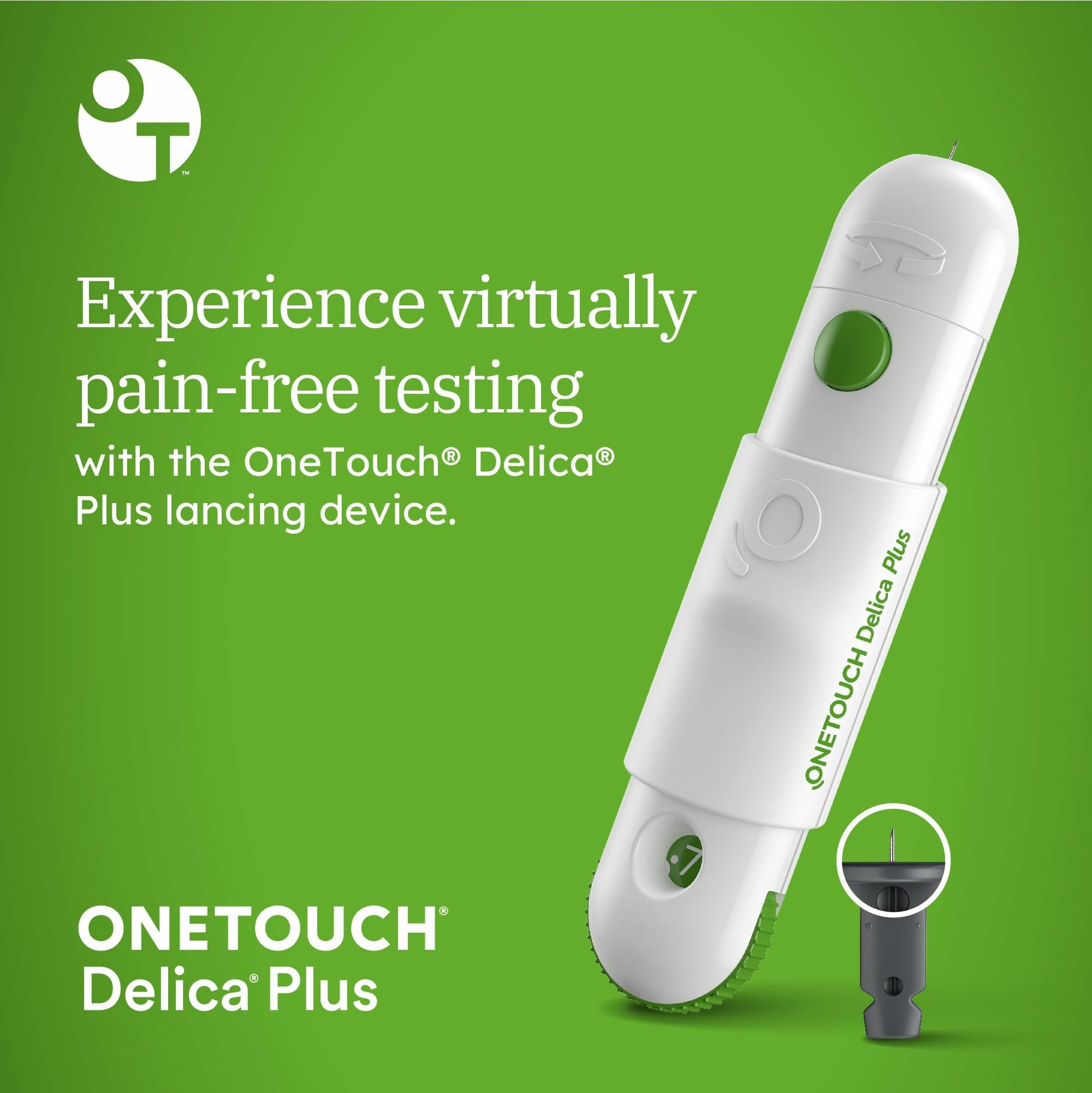 OneTouch sterile lancets ensure small blood samples with reduced discomfort.