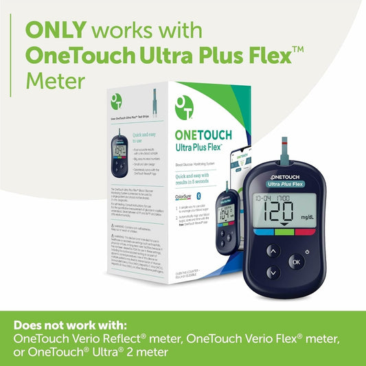 OneTouch Ultra Plus Flex meter compatibility ensures seamless daily monitoring