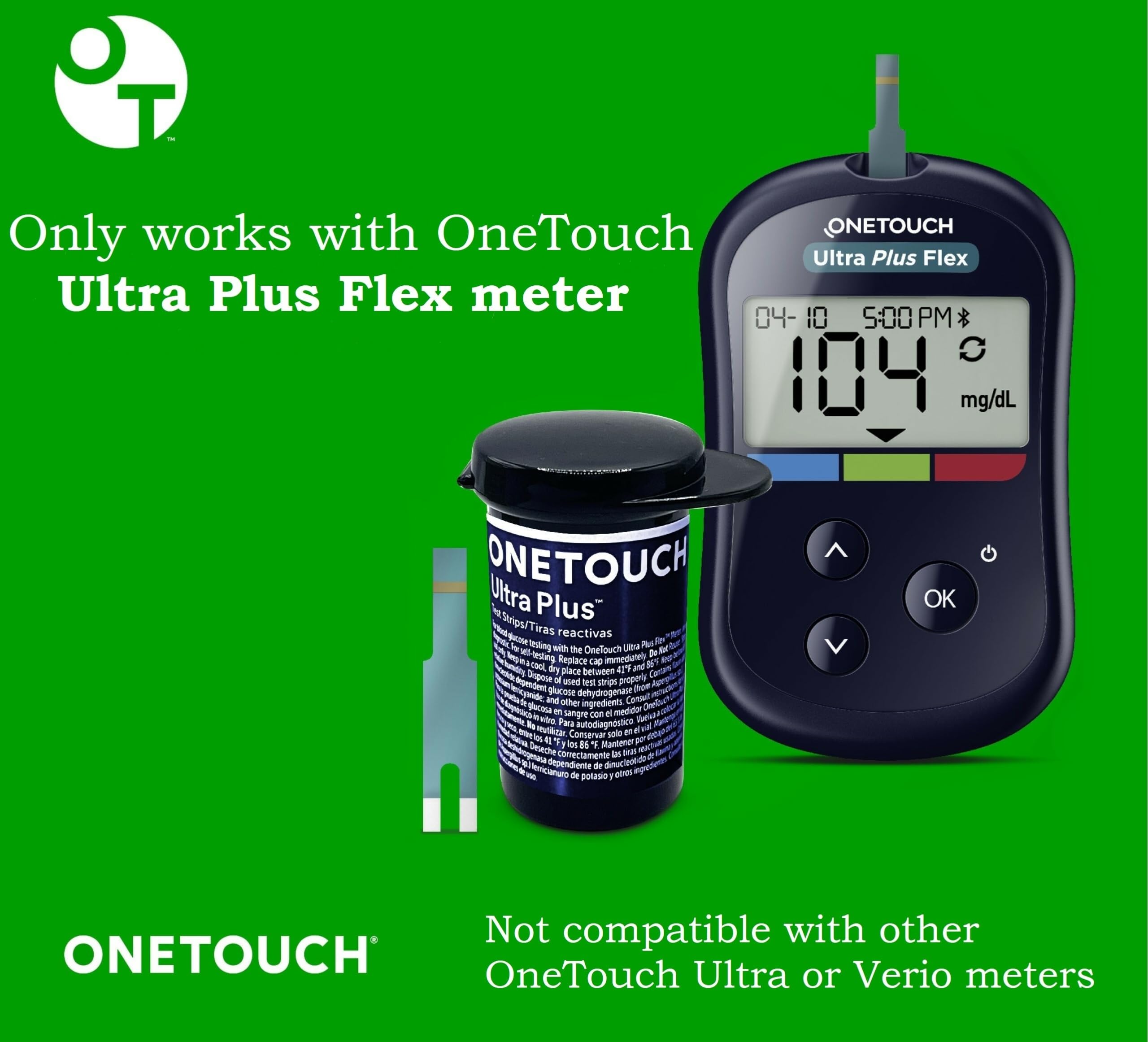 Two-pack display of OneTouch Ultra Plus Flex strips