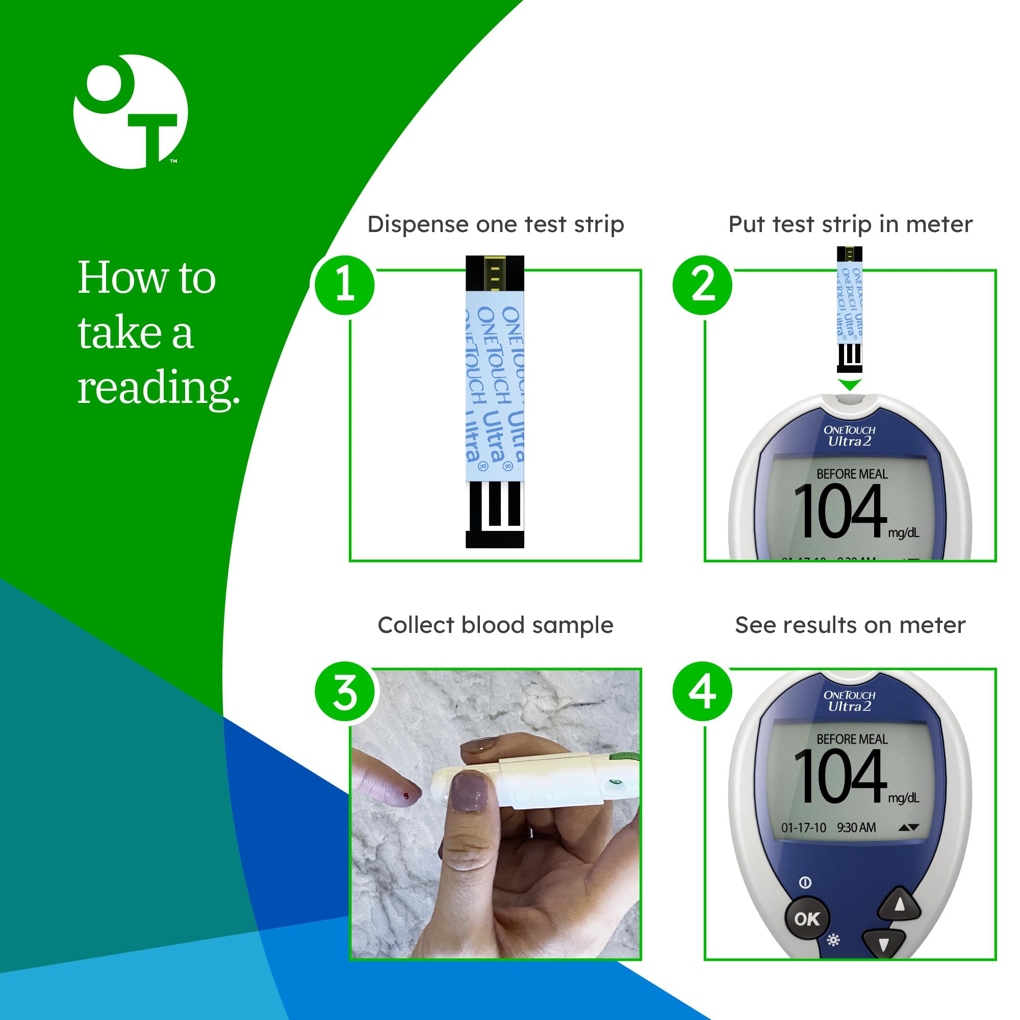 OneTouch Ultra Test Strips storage container keeps strips protected for daily testing routines.