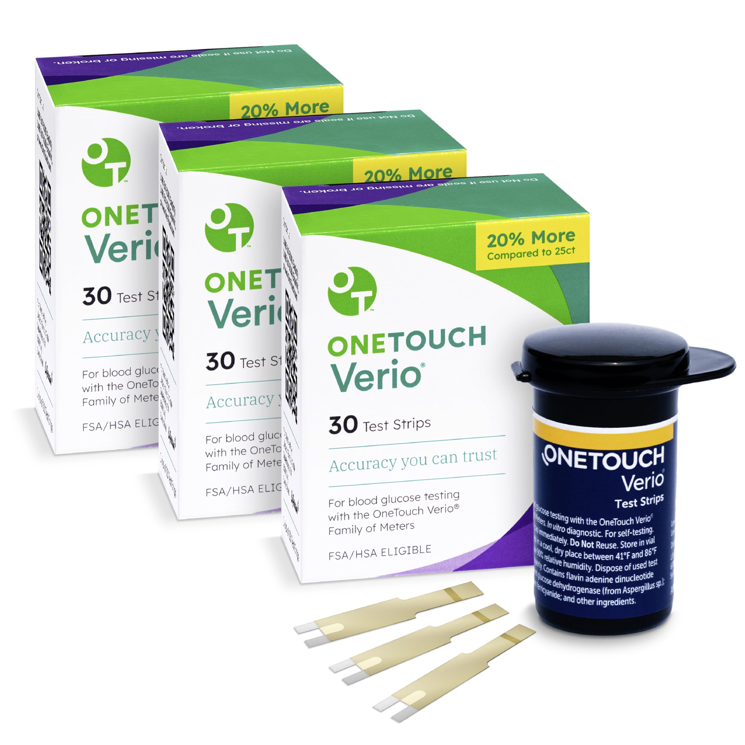 OneTouch Verio strips 90-count for reliable daily glucose testing.