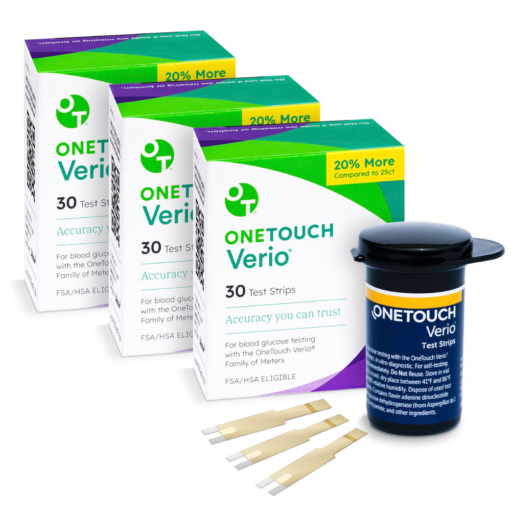 OneTouch Verio strips 90-count for reliable daily glucose testing.