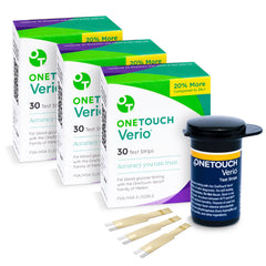 OneTouch Verio strips 90-count for reliable daily glucose testing.