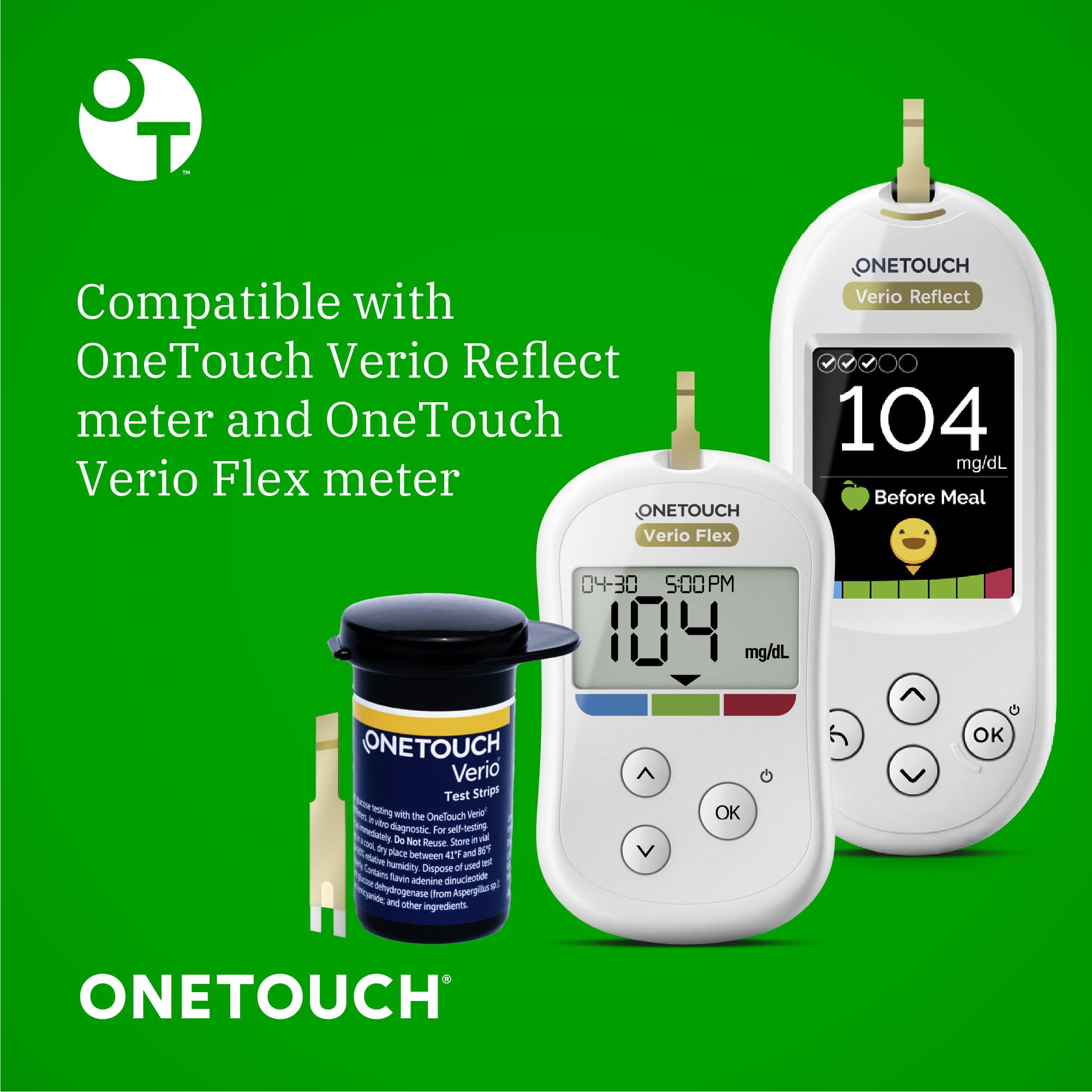 OneTouch Verio strip display shows rapid 5-second result