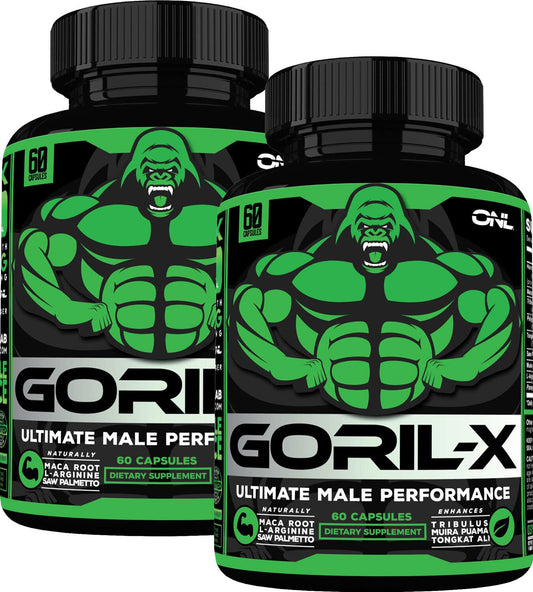 ONL Goril-X bottle front, premium vitality supplement for men