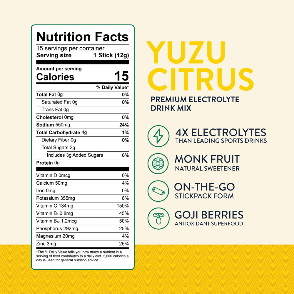 ONLY Hydration natural flavor yuzu packet without artificial ingredients