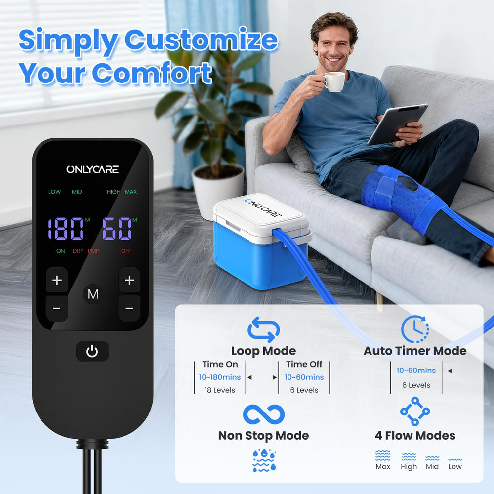 ONLYCARE knee ice machine large pad provides broad-area cooling