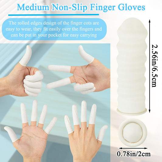 Close-up of textured latex surface showing flexible finger protection.