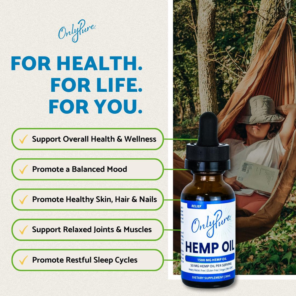 OnlyPure Relief dropper shows an easy 1 mL serving