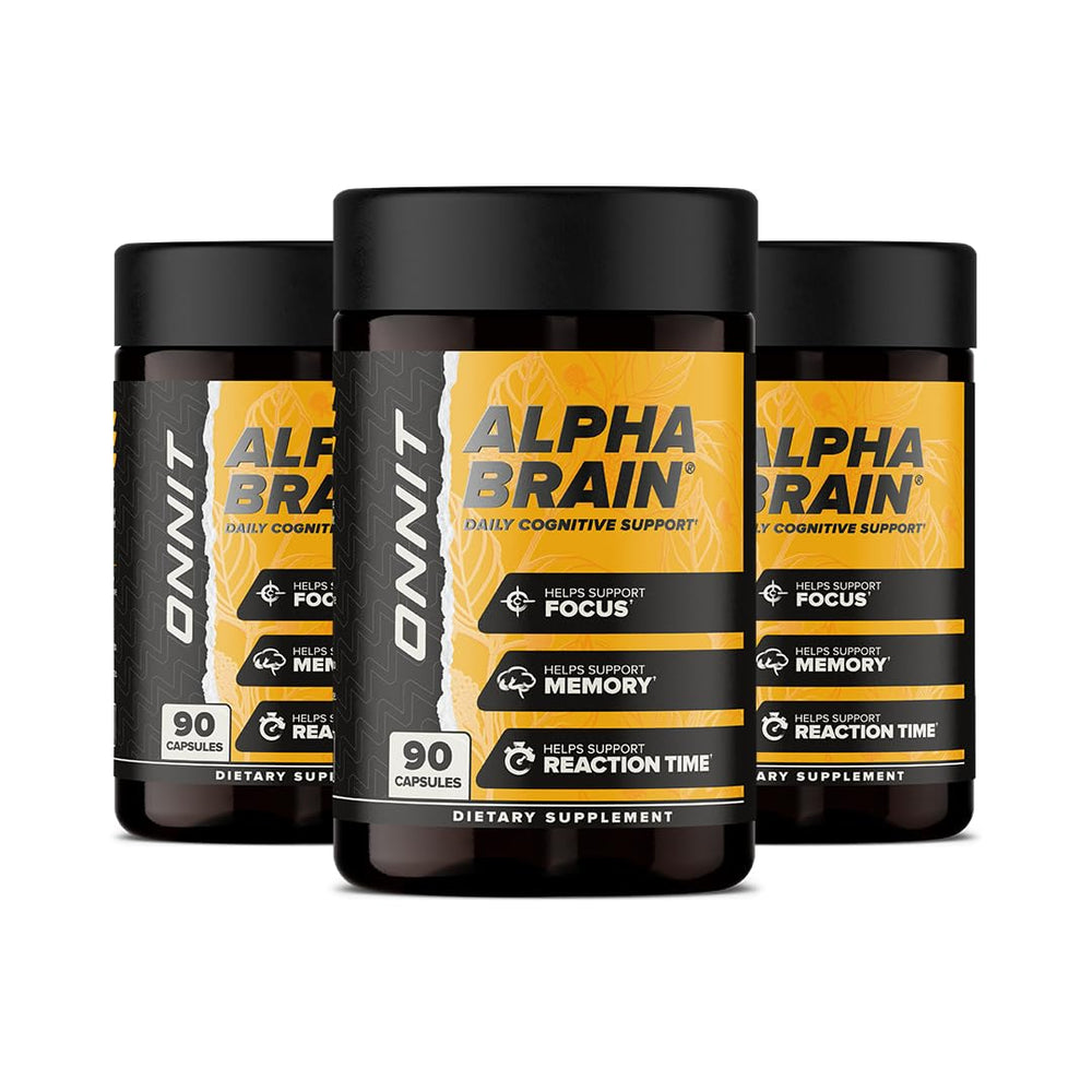 Onnit Alpha Brain bottle pack for daily cognitive support.