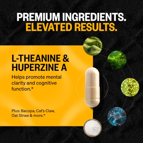 ONNIT Alpha Brain capsules close-up label highlighting memory support.