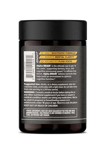 ONNIT Alpha Brain capsules in a close-up view for focus support