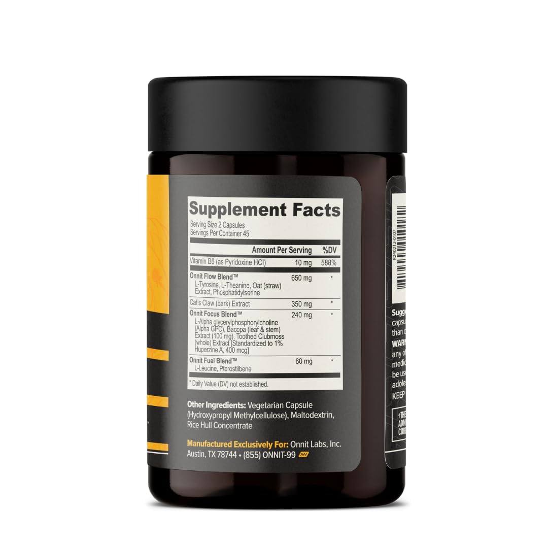 ONNIT Alpha Brain Alpha GPC ingredient profile close-up.