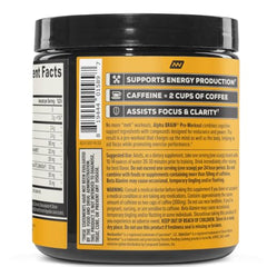 ONNIT Alpha Brain pre-workout scoop showing powder being stirred for quick energy.