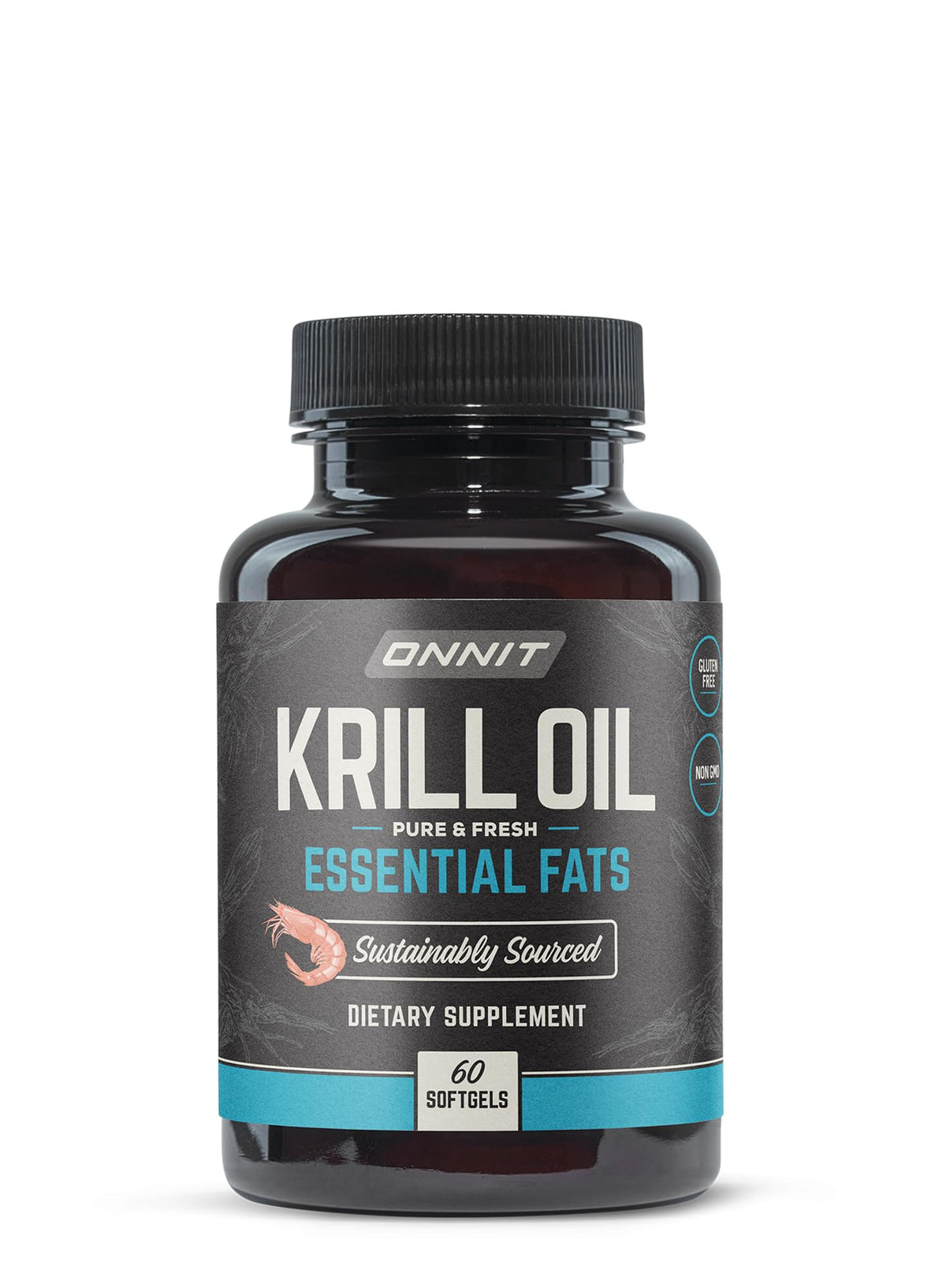 ONNIT Antarctic Krill Oil softgel bottle for easy daily omega-3 support