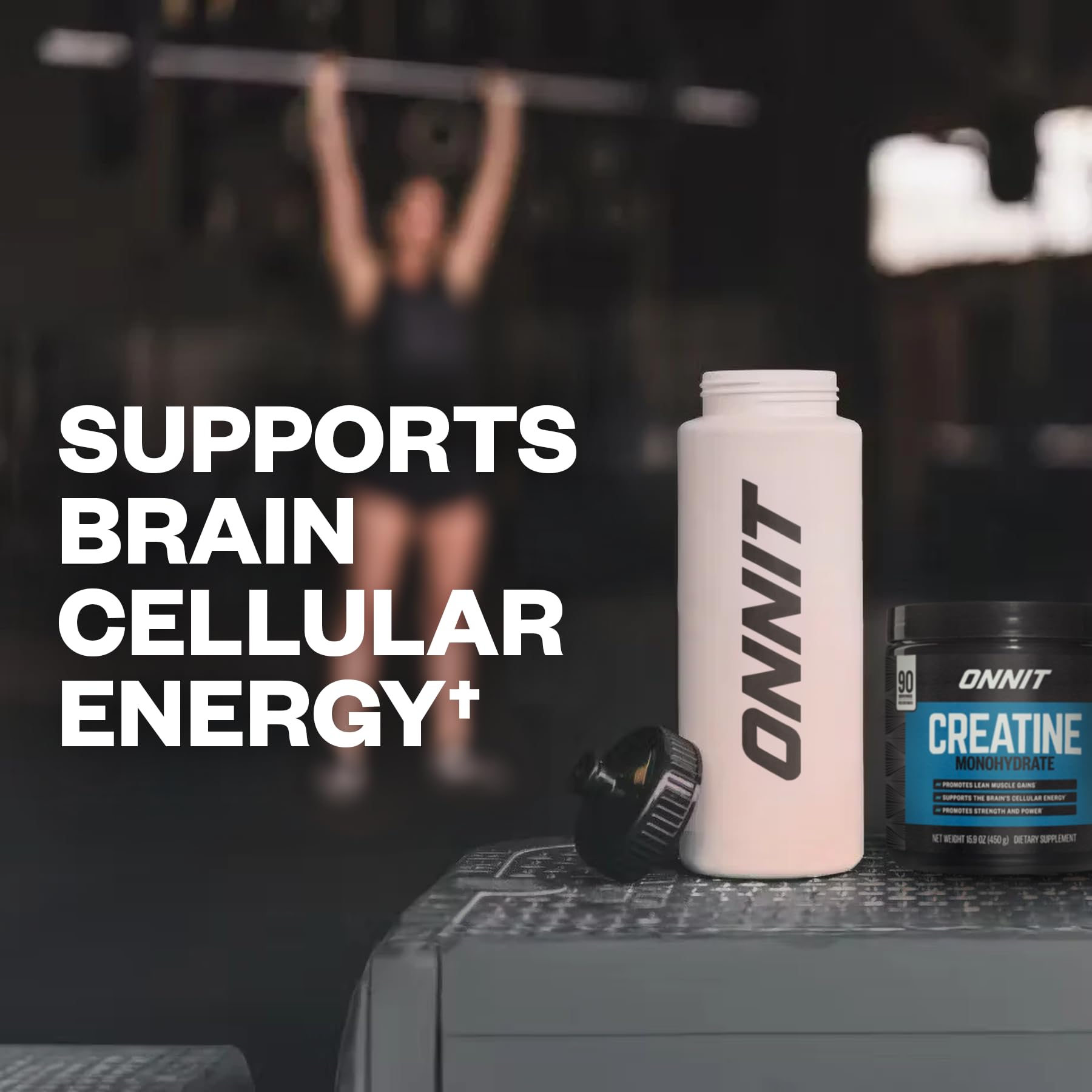 ONNIT Creatine Monohydrate 90-serving packaging emphasizes long-term value.