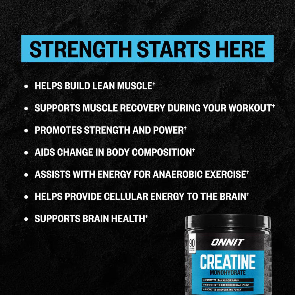ONNIT Creatine Monohydrate brain energy concept imagines cognitive focus during training.