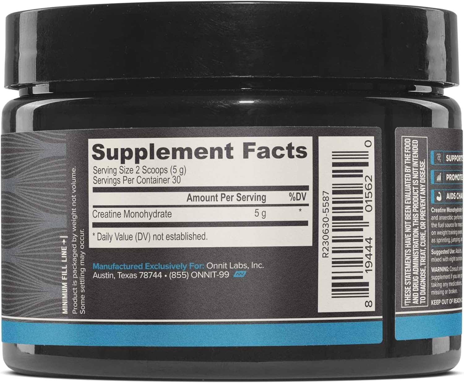 Close-up of the ONNIT label highlighting IGEN Non-GMO testing and purity