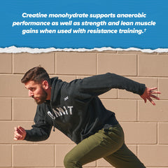 ONNIT Creatine Monohydrate unflavored mixed drink suggests convenient post-workout use.