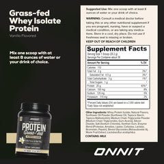 ONNIT Irish dairy grass-fed whey carton signifying non-GMO sourcing