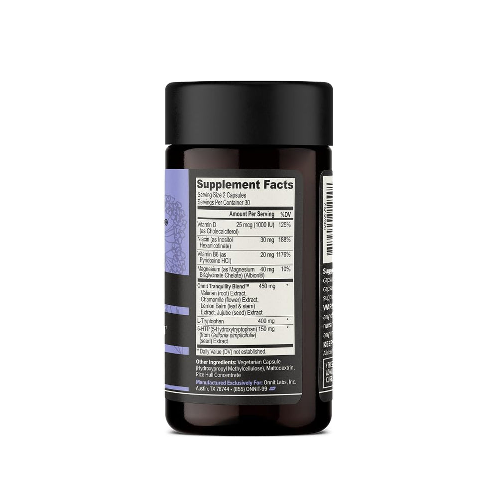 ONNIT New Mood capsules on table with label highlighting transparency.