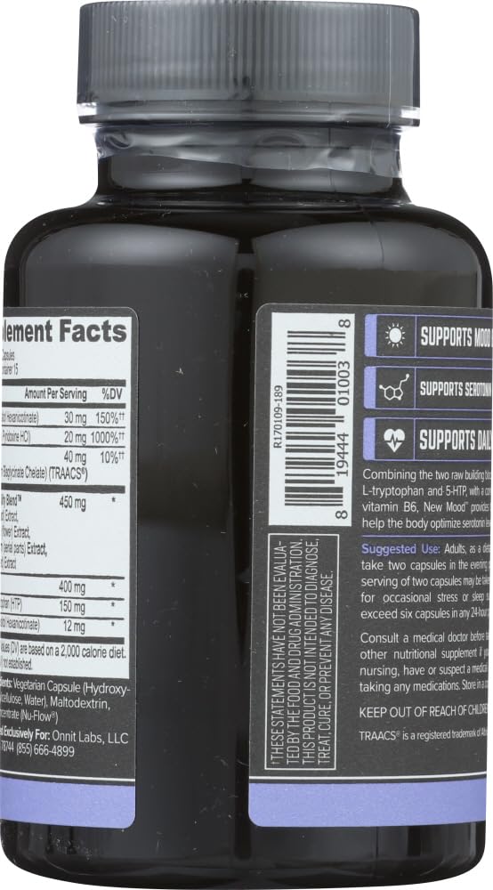 Onnit New Mood label front highlights gluten-free formula