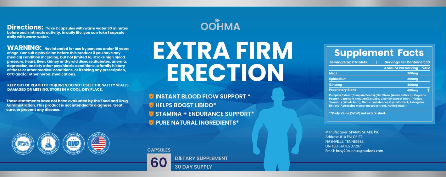 Oohma fast-acting capsules close-up showing easy-to-swallow pills