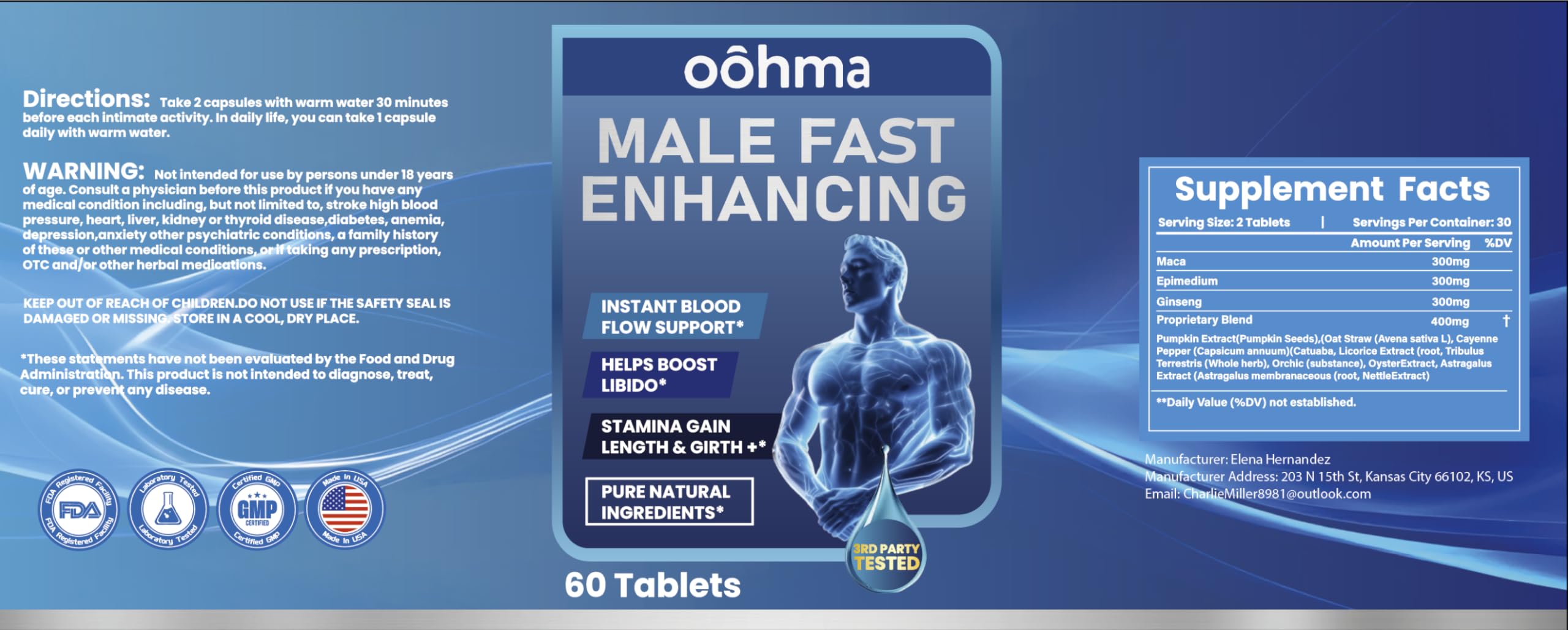 Oohma blood-flow-energy concept image evokes potential performance support.