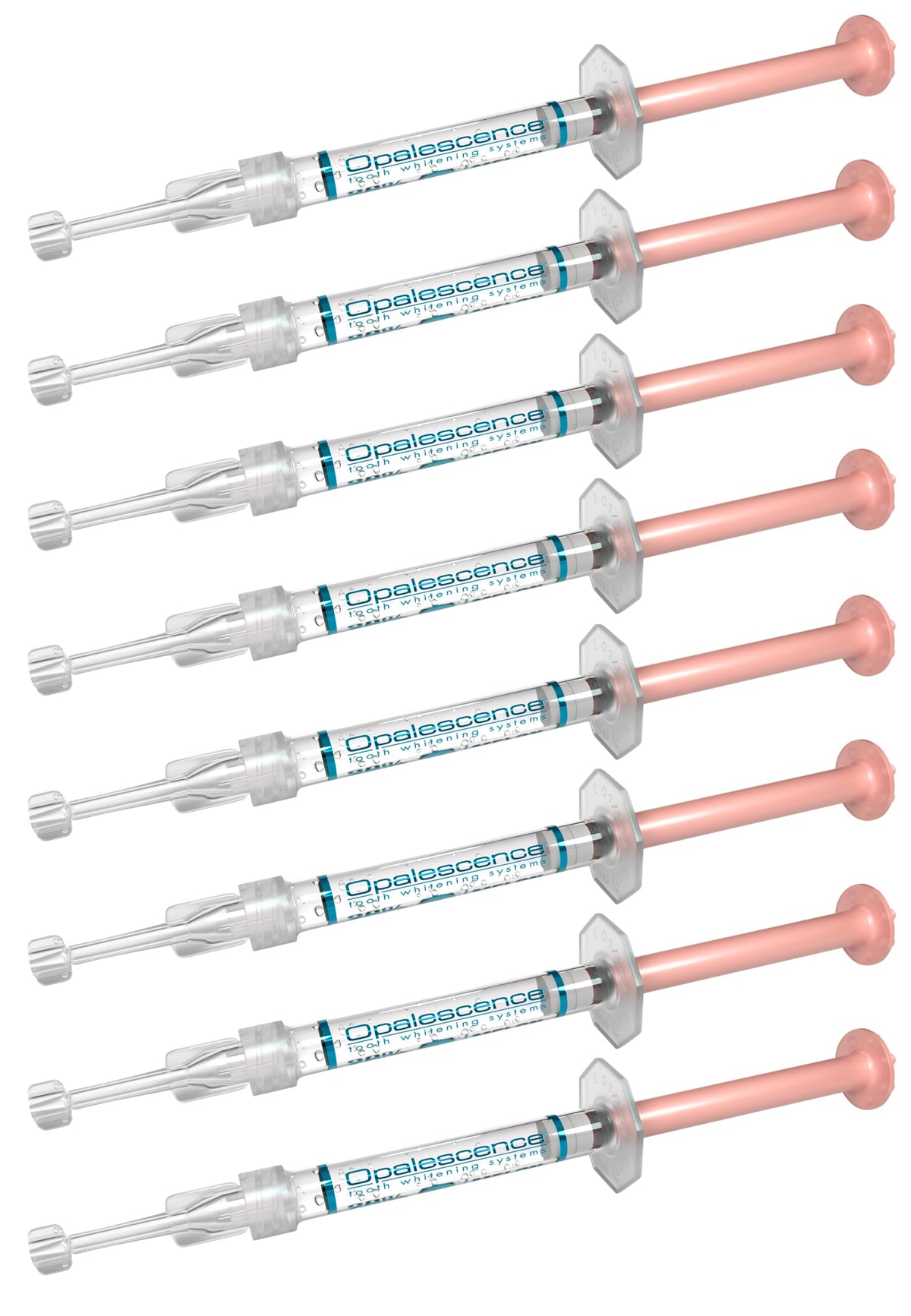 Opalescence 8-pack 35% gel syringes for at-home whitening sessions.