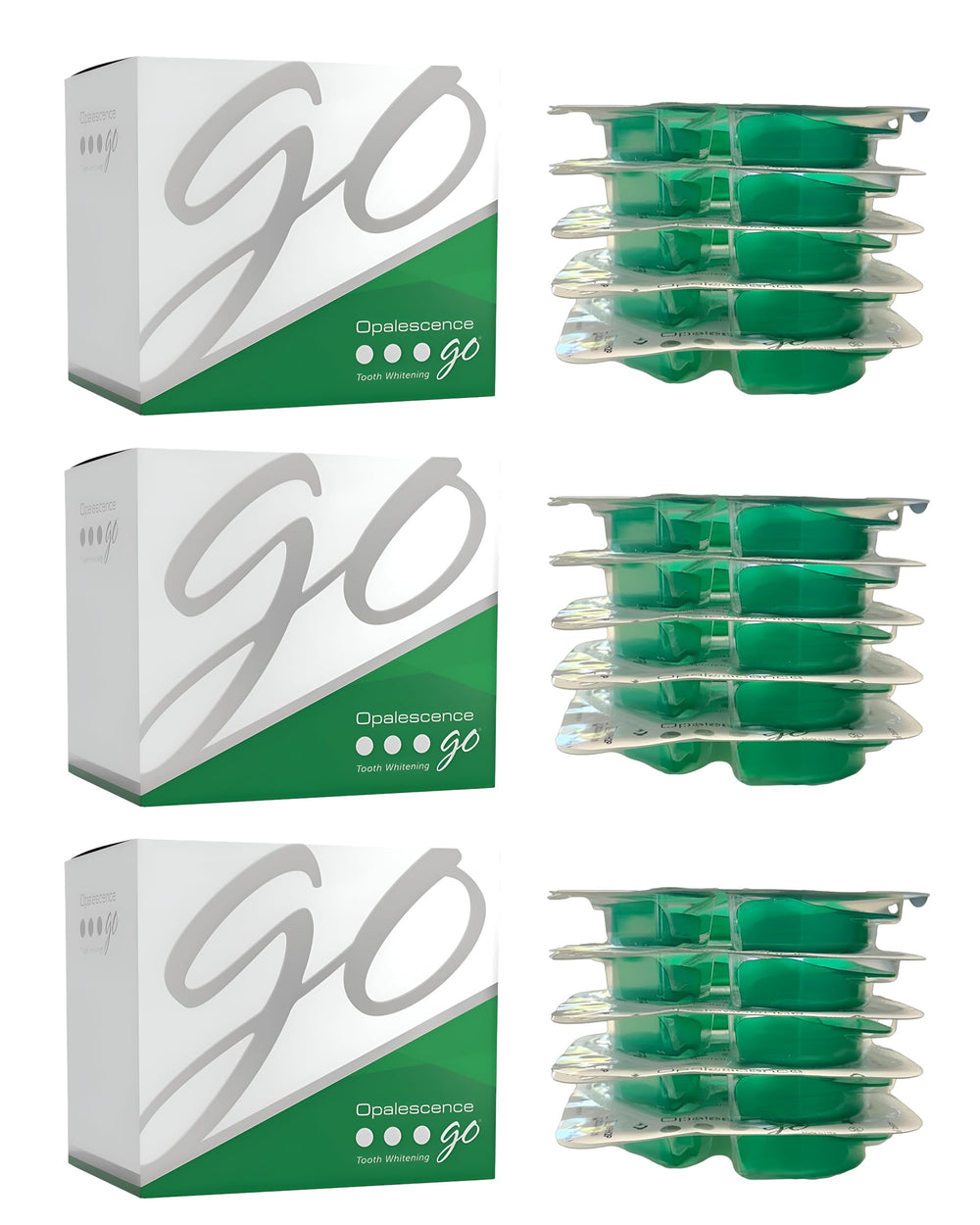Opalescence Go 15% Mint tray closeup with prefilled gel for convenient whitening