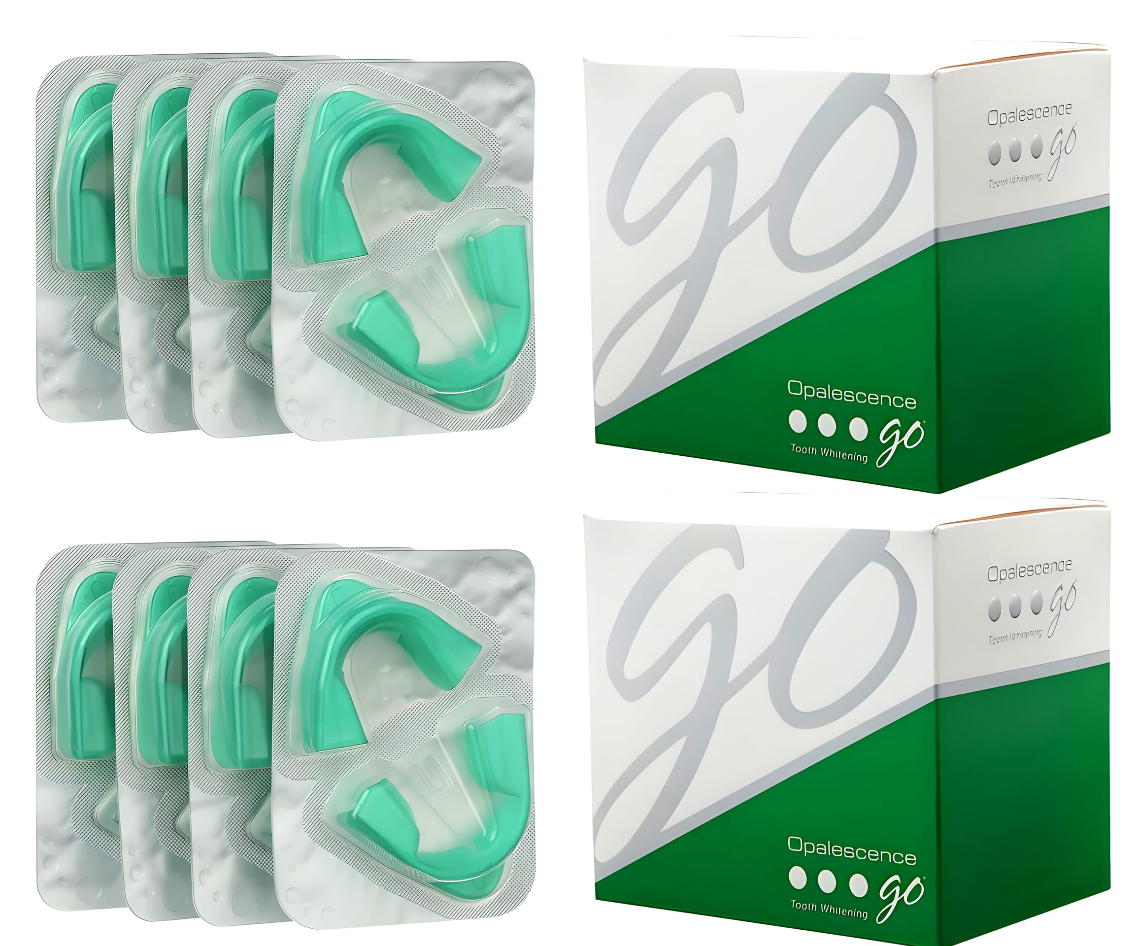 Opalescence Go 15% Mint ready-to-use trays emphasize mess-free treatment.