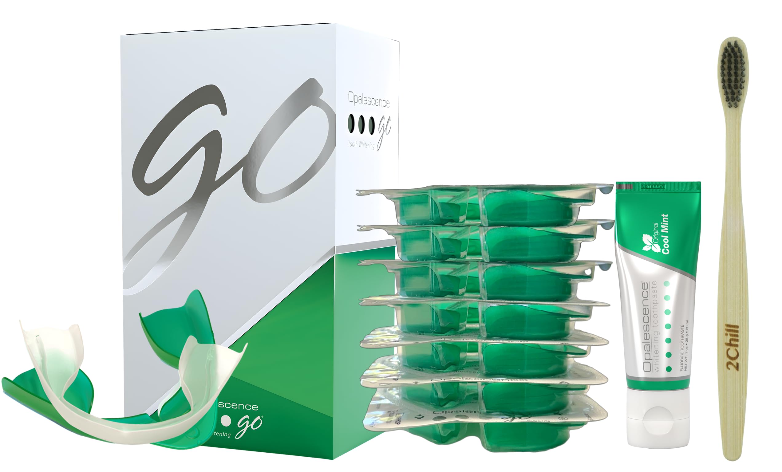 Opalescence Go 15 trays top and bottom ready for whitening sessions.