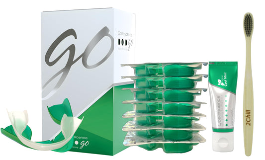 Opalescence Go 15 trays top and bottom ready for whitening sessions.