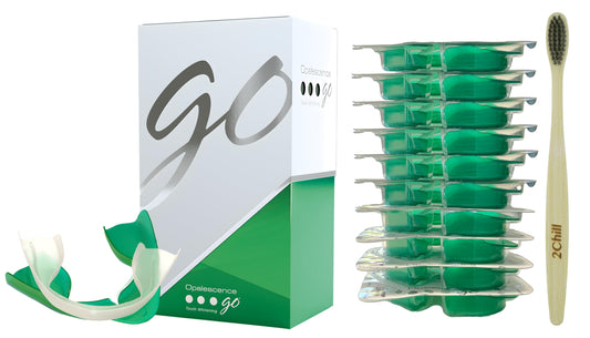 Opalescence Go kit open trays for on-the-go whitening convenience.