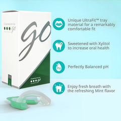 Opalescence Go mint flavor packaging highlights refreshing whitening routine