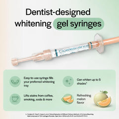 Opalescence syringe compatible with Invisalign trays shown