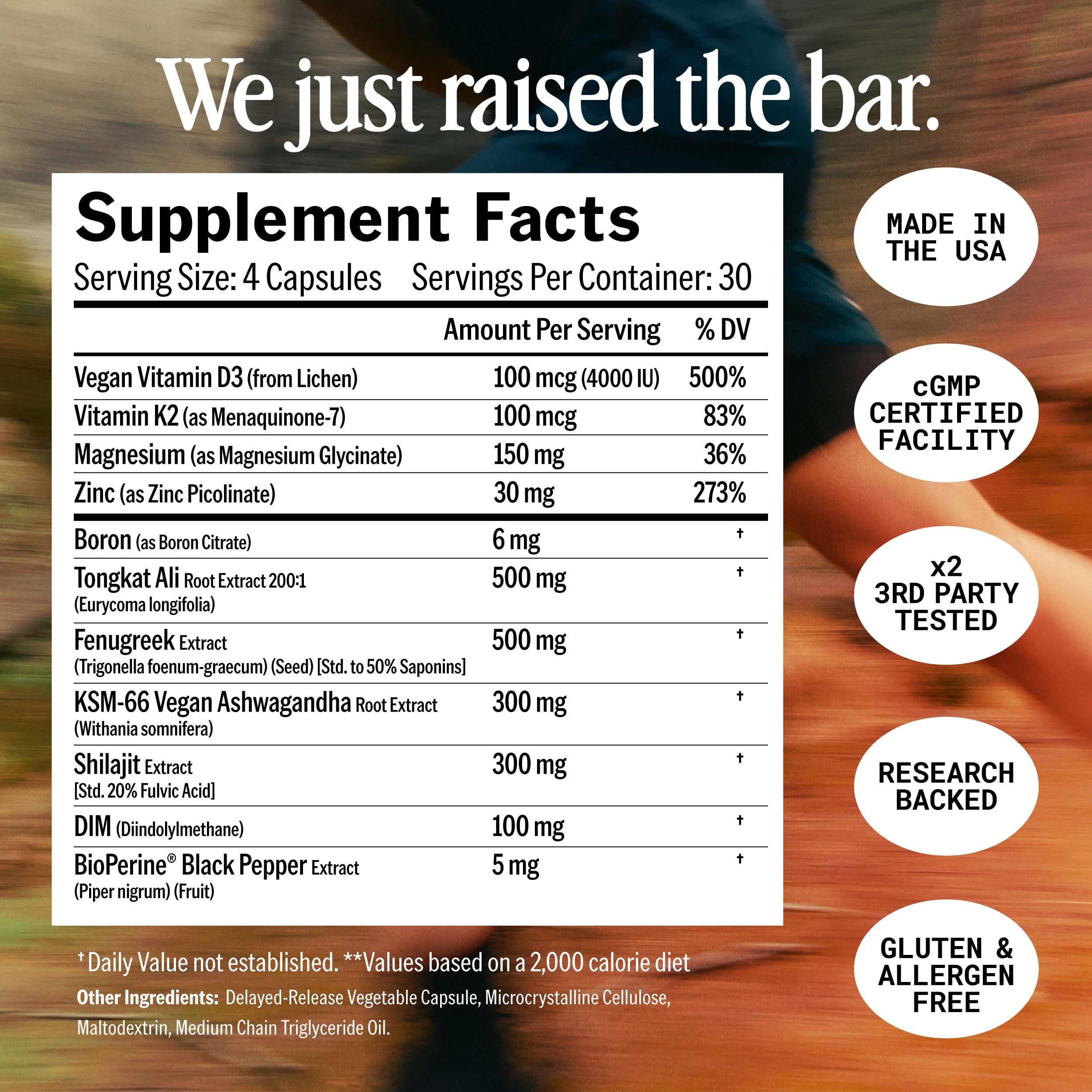 Open Essentials Advanced Boron supplement capsules aid recovery.