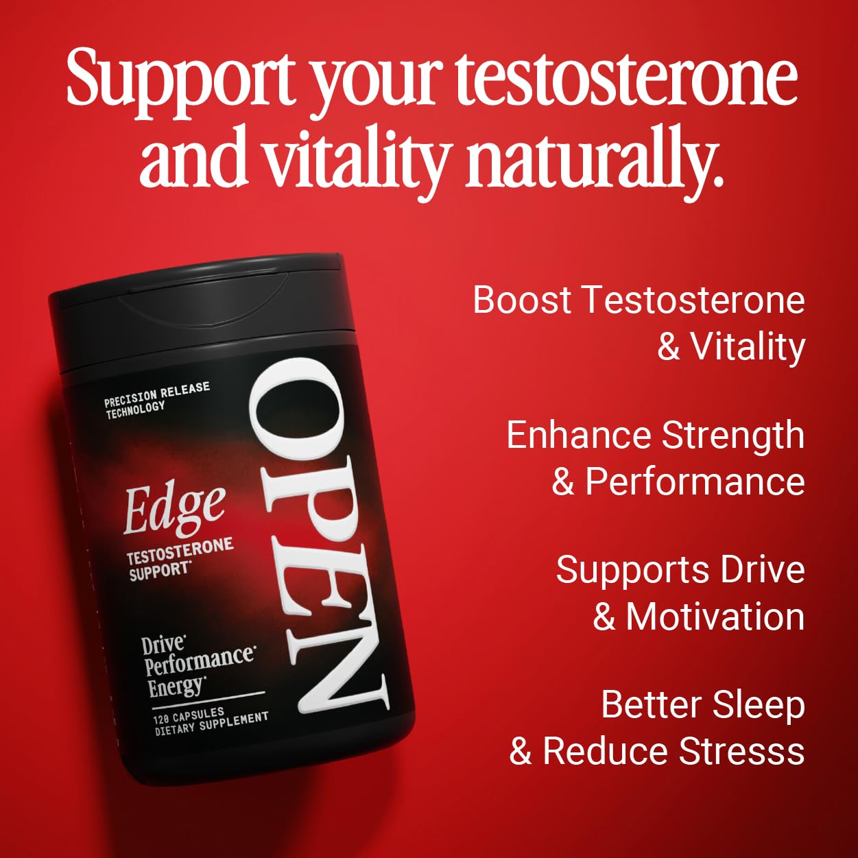 Open Essentials Advanced Tongkat Ali capsules promote natural energy.