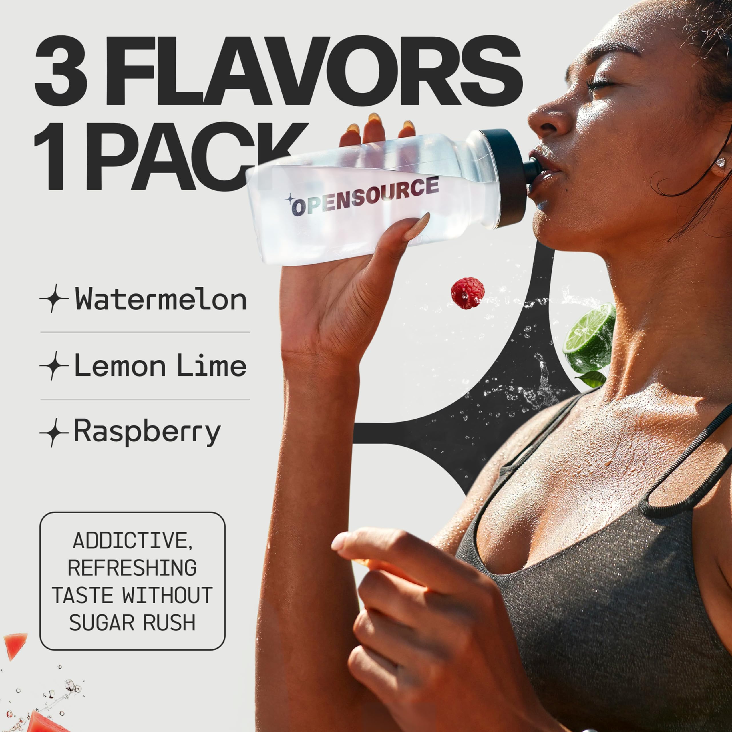 OPENSOURCE Watermelon Drink Glass shows refreshing hydration after workouts